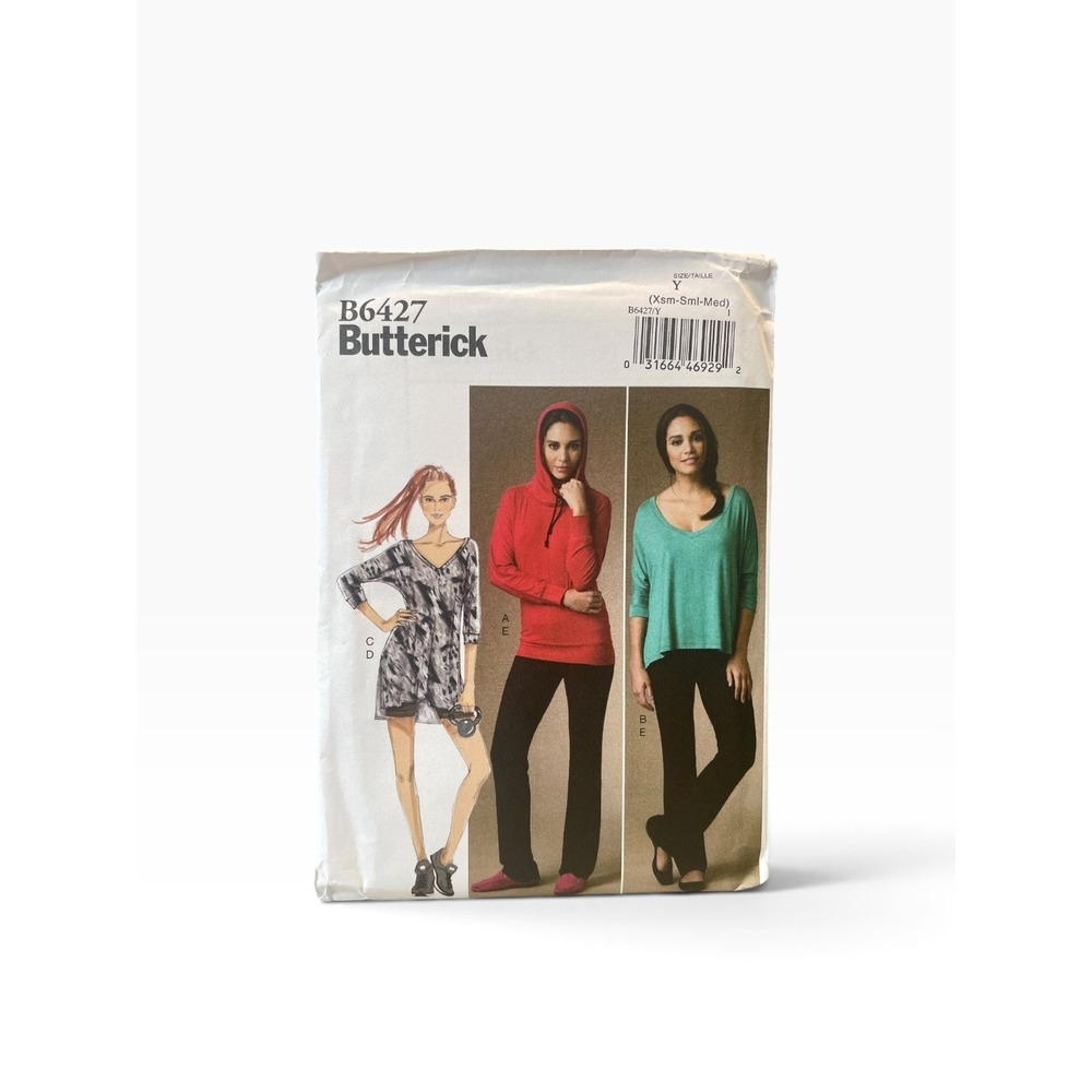 Butterick B6427 Top Dress Shorts Pants Y (Xsm-Sml-Med) Modern Loungewear Uncut
